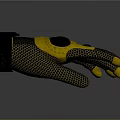Black and Yellow Mesh Glove with Black Palm and Yellow Fingers and Small Wrist Logo