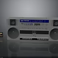 Vintage Retro Radio Cassette Player With Speakers Cassette Tape And Control Panel