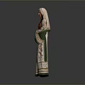 Traditional Women's Clothing In Green And White With Floral Patterns Design