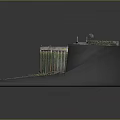 Modern Water Gate Model Featuring Tall Concrete Walls And Top Platform 3d model