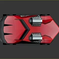 Red Low Poly Racing Car With Black Spoiler White Wheels And Silver Accents