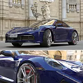 Blue And White Porsche Sports Cars With Stylish Exterior And Alloy Wheels