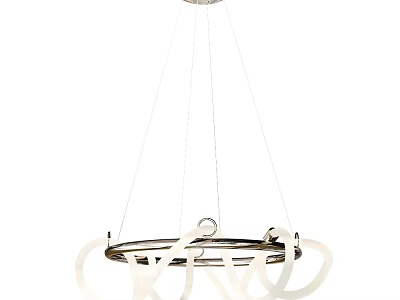 Modern Contemporary Chandelier With Metal Circular Frame And White Decorative Accents For Interior Design 3d model