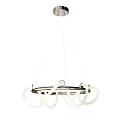 Modern Contemporary Chandelier With Metal Circular Frame And White Decorative Accents For Interior Design