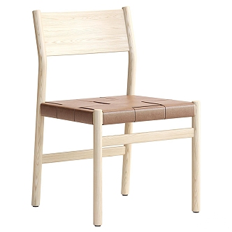 Single chair wooden stool 3d model