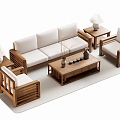 New Chinese Sofa Coffee Table 3d model