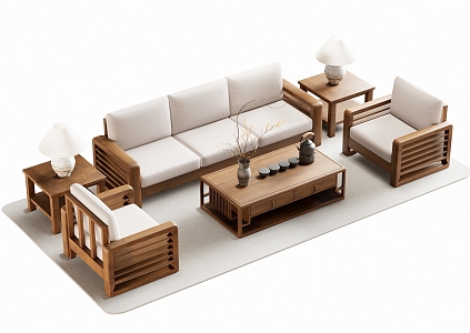 New Chinese Sofa Coffee Table 3d model