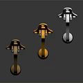 Shiny Metal Mechanical Levers With Black Bases In Gold Orange And Silver Colors