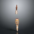 Ancient Traditional Weapon With Intricate Carvings And Ornamental Metal Design Details