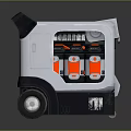 Gray And Black Portable Industrial Equipment With Wheels Cylinders And Yellow Accent Control Panel