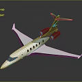 Modern Streamlined Jet Aircraft With White Black Body And Blue Tail Design