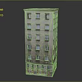 Old Style Multi Story Building With Multiple Windows And Ground Floor Facade 3d model
