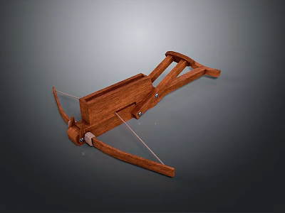 Wooden Crossbow Weapon With Classic Design And Functional Structure 3d model