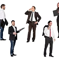 Group Of Business People In Formal Outfits With Different Actions