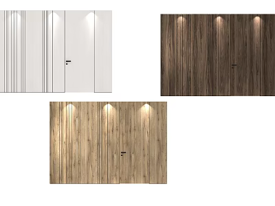 Inflatable Door Panel Designs In White Brown Materials With Striped Patterns And Lighting 3d model