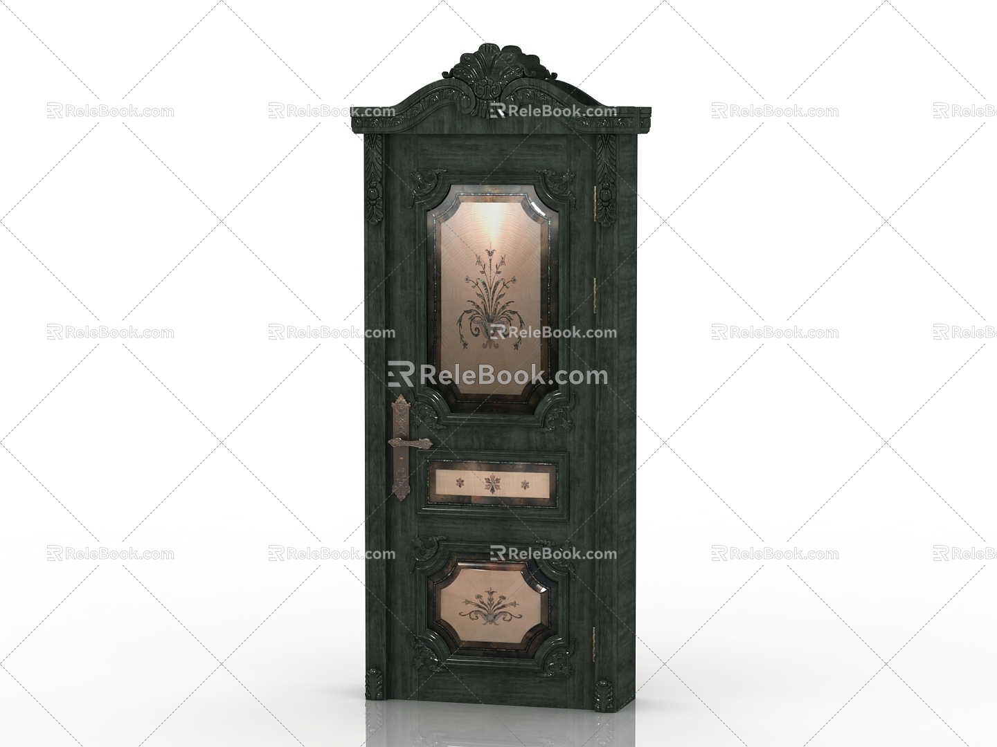 European style solid wood door interior door door 3d model