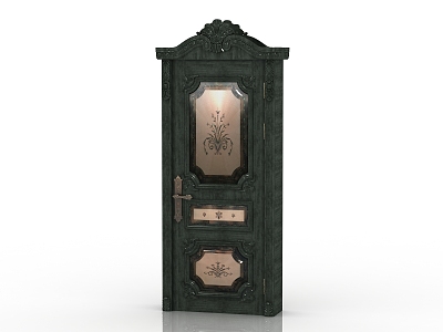 European style solid wood door interior door 3d model