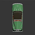 Vintage Green Convertible Car With Shiny Chrome Grille And Retro Design