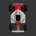 Formula Race Car With Marlboro Shell Logos White Red Body And Black Tires