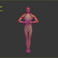 Golden Human Sculpture With Crossed Hands On Chest In Gray Background