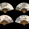 Traditional Chinese Fan Decorative Wall Hangings With Elegant Classic Patterns