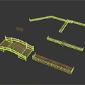 Wooden Scenic Components with Bridge Plank Walkway and Various Shaped Structures