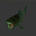 Realistic Aquatic Animal Shark 3D Model Showing Open Mouth And Sharp Teeth