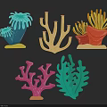 Colorful Coral Shaped Wall Decor with Vibrant Designs for Home Interior Decoration