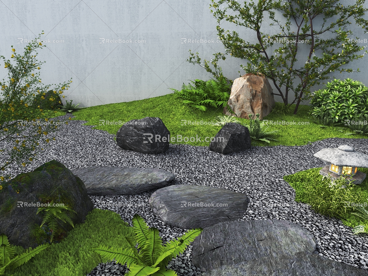 Chinese Courtyard Landscape Plant Landscape 3d model