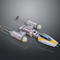 Futuristic Cosmic Spacecraft With White Yellow Blue Design And Multiple Modules