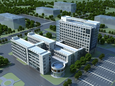 modern hospital building model