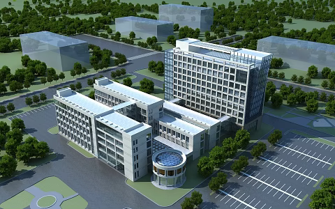 modern hospital building 3d model