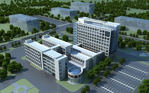 modern hospital building 3d model