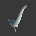 Realistic 3D Sauropod Dinosaur Model With Long Neck Scaly Skin And Tail