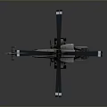 Futuristic Military Style Helicopter Design With Multi Rotor System And Detailed Mechanical Structure