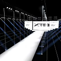 Fashion Show Runway Stage With XOTM Logo Screen And Spotlight Lights
