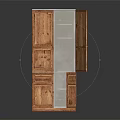 Wooden Wardrobe With Open Doors Shelves And Drawers Natural Wood Finish Design