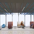 Modern Lounge Area Design With Large Windows Natural Light Various Seating And Wooden Flooring