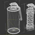 Military Smoke Grenades With White Canister And Holed Red Component Design