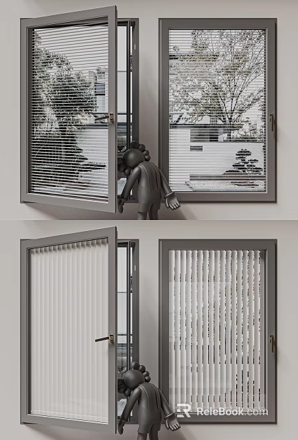 Modern Window Blinds With Stylish Design For Home Interior Light And Privacy Control 3d model 