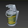 Smoke Grenade Weapon With Yellow Green Cylinder Body Metal Pin And Handle