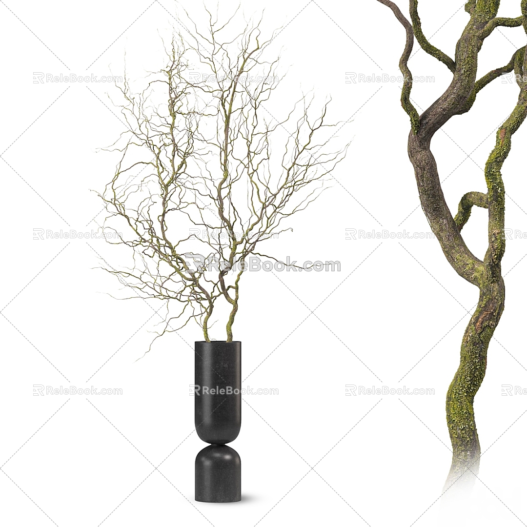 Modern Flora Vase Ornaments Dry Branch 3d model