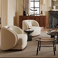 Elegant Classic Living Room Interior Design With Cream Sofa White Armchairs Fireplace And Chandelier