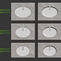 Oval under-counter basin wash basin wash basin faucet 3d model