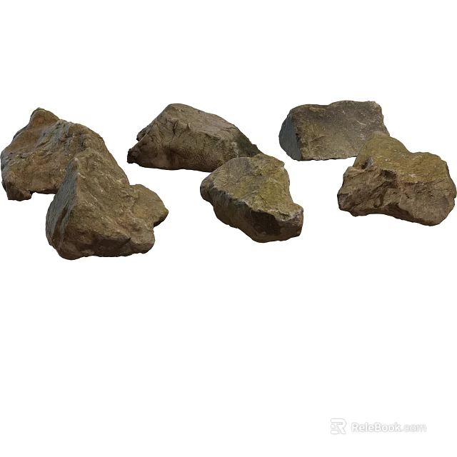 Natural Stone And Wood With Rough Textures For Decorative Craft Projects 3d model