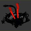 Futuristic Character And Creature With Intricate Armored Design Red Glowing Back Elements And Metallic Texture