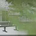 Outdoor Landscape Seats With Metal Grid Design In Public Park Open Space