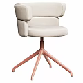 Modern Brown Leather Swivel Chair Featuring Sturdy Metal Base And Ergonomic Comfort Design