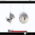 Two Modern Metallic Pendant Lights With Reflective Hemispherical Design And Transparent Elements 3d model