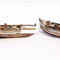 Old Weathered Wooden Boats With Traditional Hull Structure And Wooden Planks
